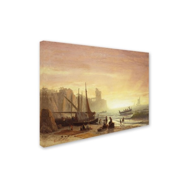 Albert Bierstadt 'The Fishing Fleet 1862' Canvas Art,18x24